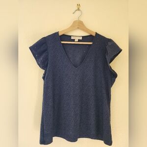 Michael Kors Navy Lace Blouse
